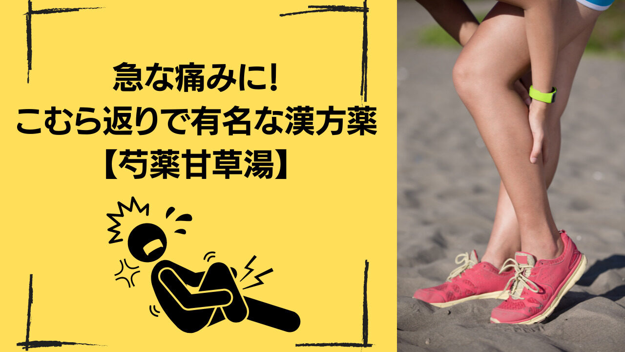 こむら返りや夜間の足のつりに有効な漢方薬について解説したブログのサムネイル画像