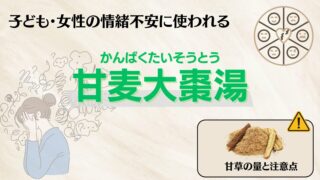 子供、女性の不安感や憂鬱感に有効な「甘麦大棗湯」について解説したブログのサムネイル画像