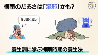 養生訓に学ぶ梅雨時期の養生について解説したブログのサムネイル画像